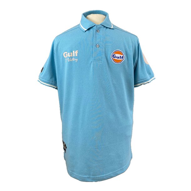 Gulf Vintage polo-shirt. Retro lysbl S