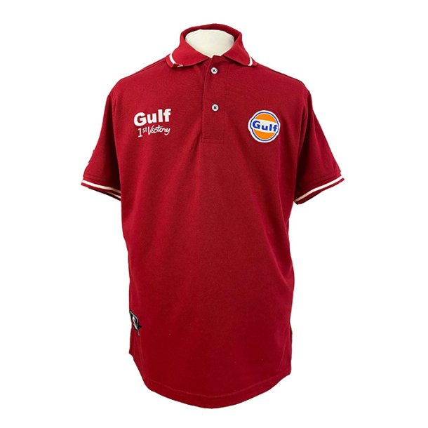 Gulf Vintage polo-shirt. Bordeauxrd S