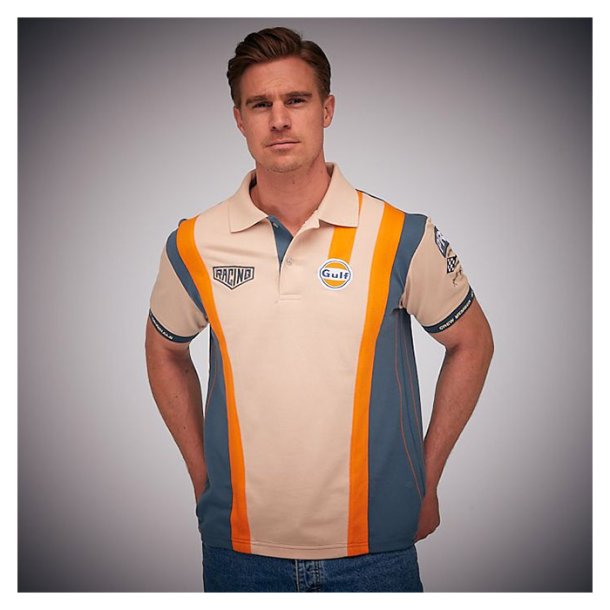 Gulf Racing Pro polo-shirt. Retro Sandfarvet 4XL