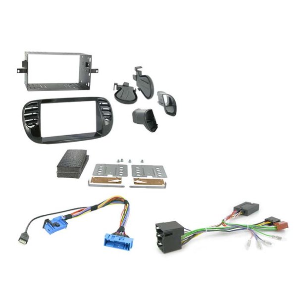 Ctkft02 2-DIN komplet kit Fiat 500 >2015