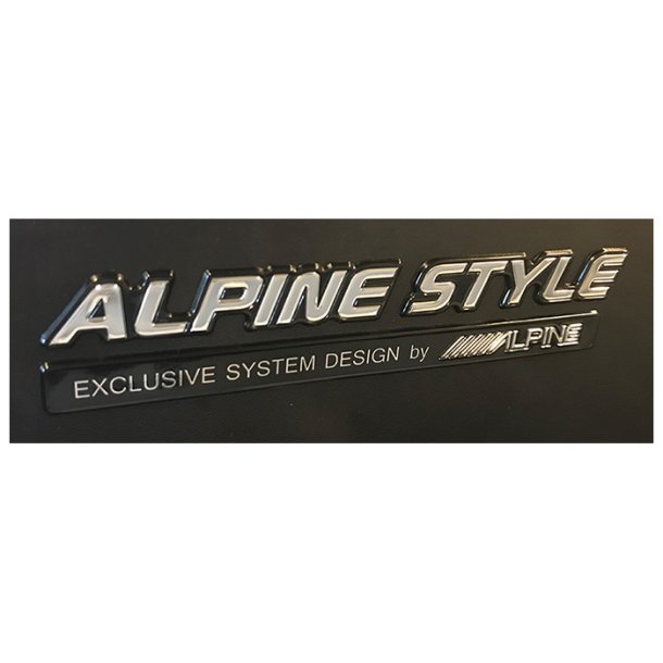 Alpine Style emblem sort/krom