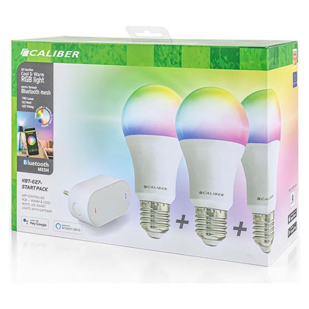 Caliber E27 Smart Home starterpack LED-prer hvid/multi