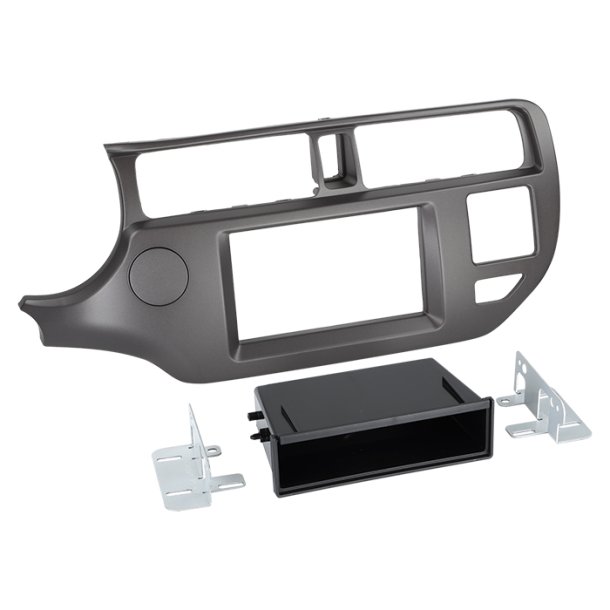 2-DIN radioramme m/lomme Kia Rio 09/2011--- antracit