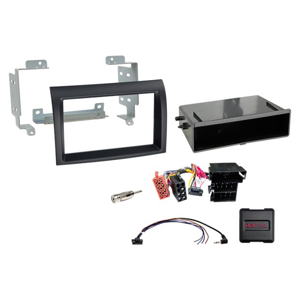 Komplet 2-DIN Kit m. rum Citroen/Opel/Peugeot sort