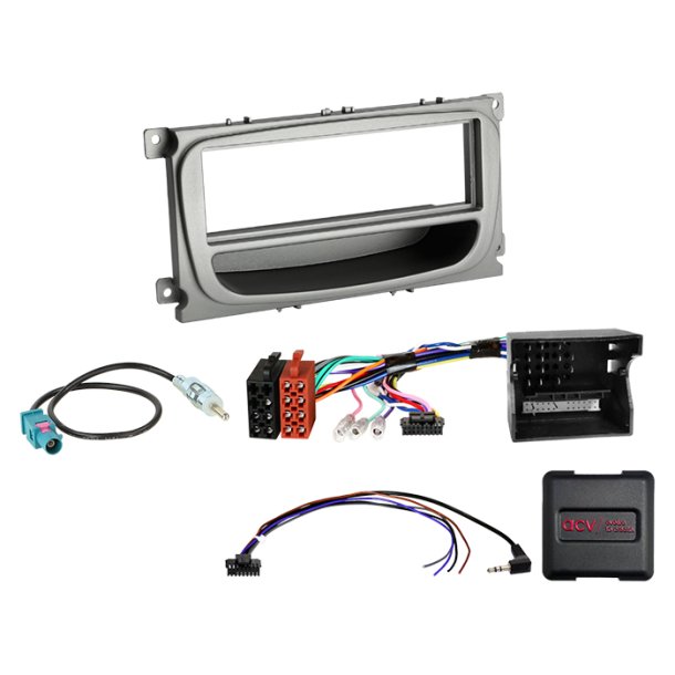 Komplet 1-DIN Kit Ford s�lv /CAN Bus Fakra
