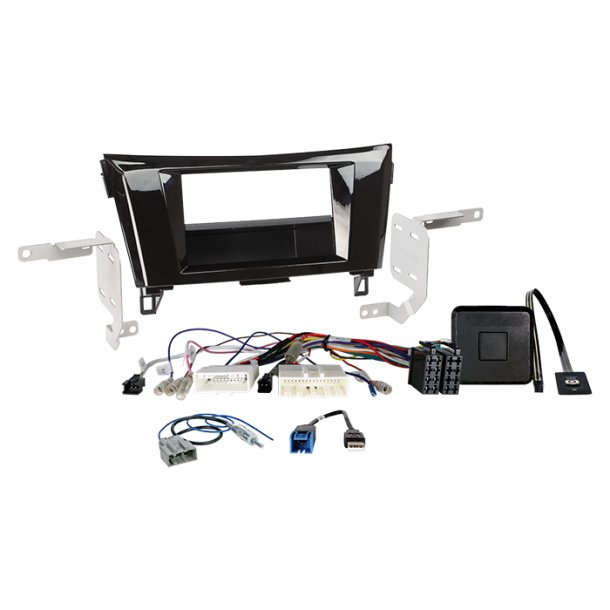 2-DIN kit m/lomme Qashqai/X-Trail ratbetj. 360� kam.