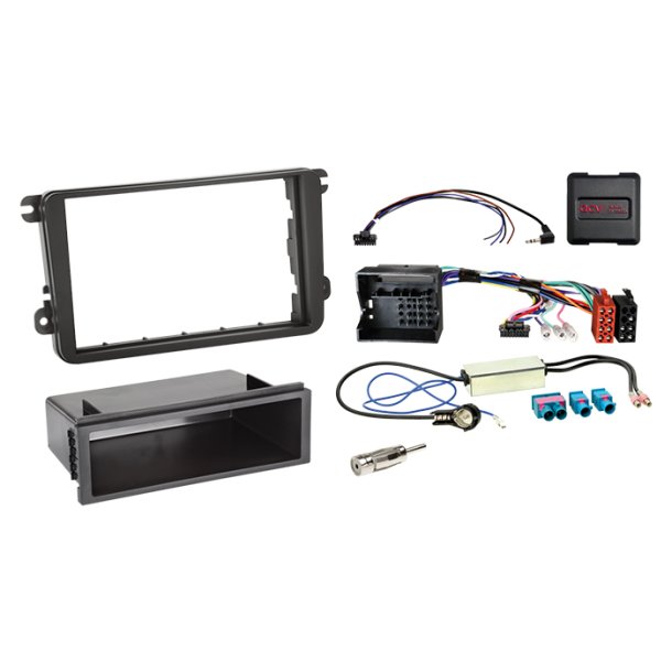 Komplet 2-DIN Kit m. rum Seat/Skoda/VW