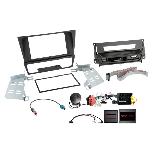 Komplet 2-DIN Kit BMW 3series m. rygerpakke sort