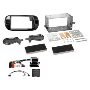 2-DIN kit Fiat 500 10/2007-07/2015 ratbetj. mat sort