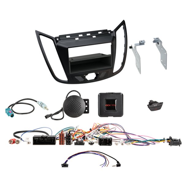 2-DIN kit m/lomme Ford C-MAX(DXA)/Kuga(DM2) ratbetj.