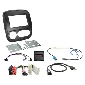 2-DIN kit Fiat/Nissan/Opel/Renault m/klima ratbetj.