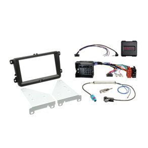 2-DIN kit Seat/Skoda/VW ratbetj./antenne sort