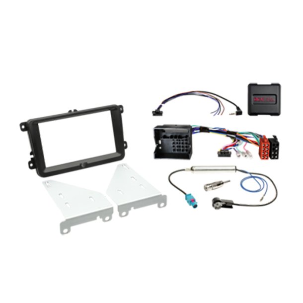 2-DIN kit Seat/Skoda/VW ratbetj./antenne sort