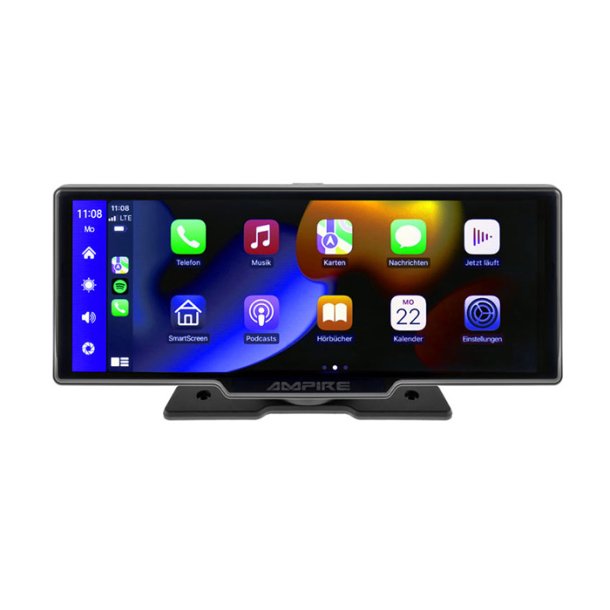 Ampire 10" sk�rm CarPlay Android Auto Dashcam