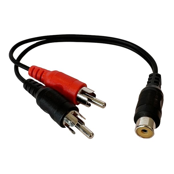 Adapter 2x RCA han til 1 hun