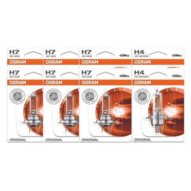 Osram H4 + H7 prepakke 100 stk.