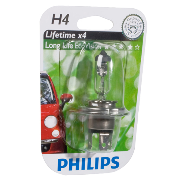 H4 longlife ecovision 12v 60/55w p43t-38