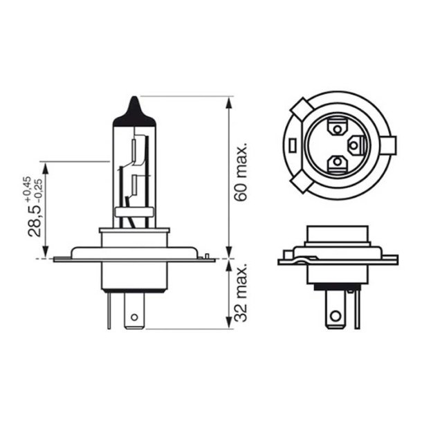 Pre Bosch Ultra White 4200K,H4,12V,60/55W,P43t