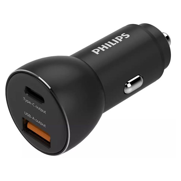 Philips USB fast-charge lader til cigarstik USB-A+C 36W