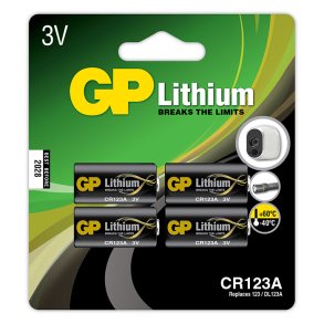 GP Pro Lithiumbatteri, CR 123A, 4-pak
