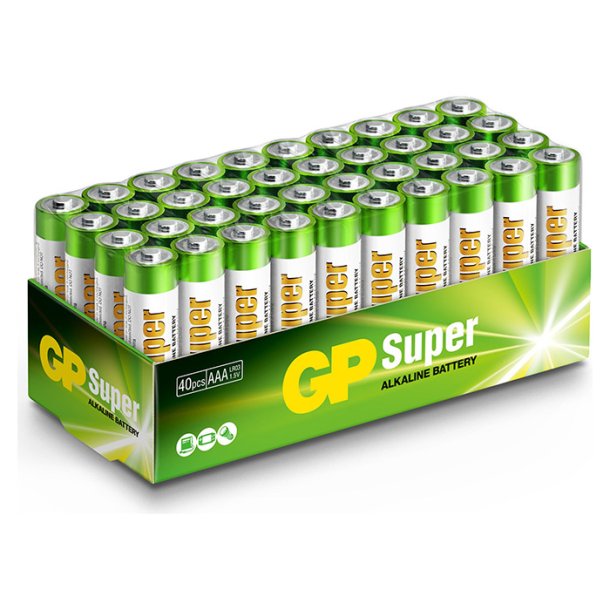 GP Super Alkaline AAA batteri, 24A/LR03, 40-pak