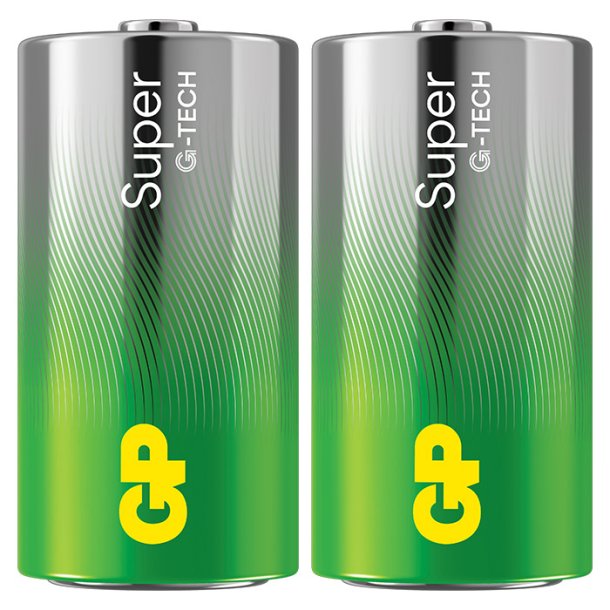 GP Super Alkaline C-batteri 14A/LR14 2-pak