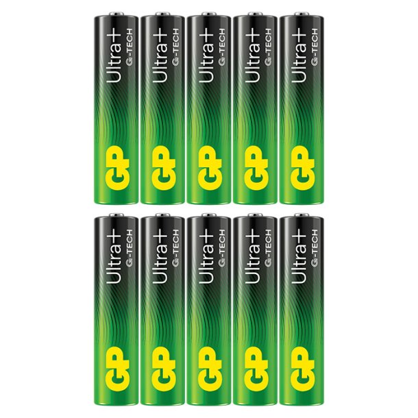 GP Ultra Plus Alkaline AAA-batteri 24AUP/LR03 10-pak