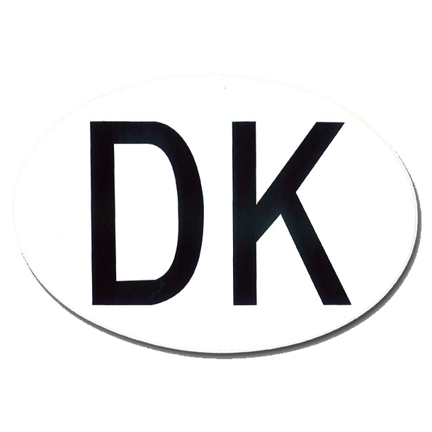 Trykt DK-skilt stort ( 170 x 115 )