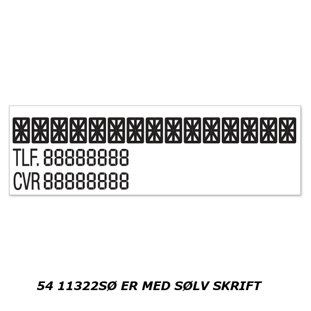 Firma, tlf. og cvr-skilt slv