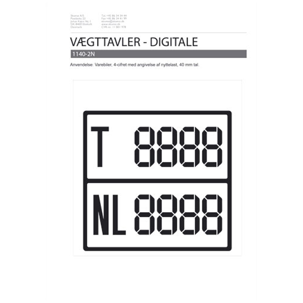 Digital vgttavler m/nytte last sort