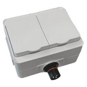 DEFA Plugin udtag 230V Dobbelt hvid