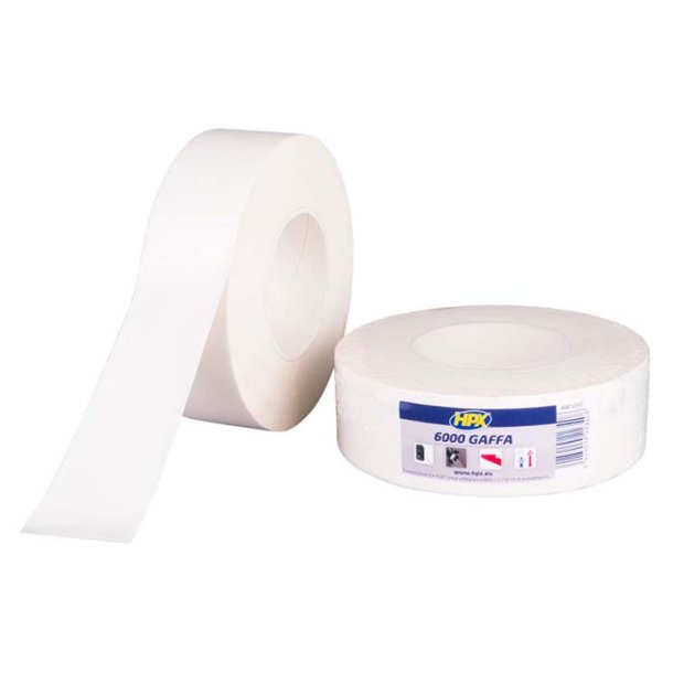 Gaffa 6000 tape hvid, 50mm x 50m