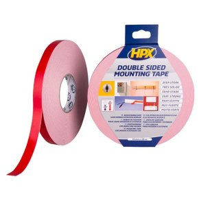 HPX dobbeltkl�bende tape hvid, 19mm x 5m