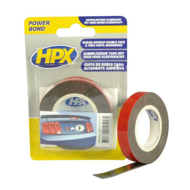 HPX dobbeltklbende tape 12mm x 2m