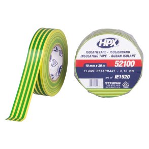 Lux isolerb�nd gul/gr�n 10 rl. 19mm x 20m