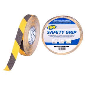 HPX antiskrid b�nd black/yellow 25mm x 18m