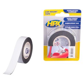 HPX dobbeltkl�bende tape sort 19mm x 2m
