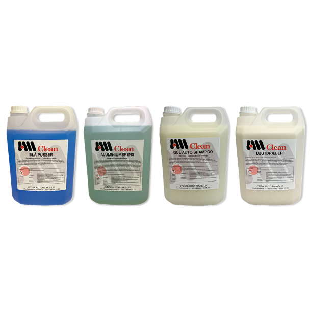 Tilbudspakke 2: 4x5 ltr. Vindues puds, Alurens, Shampoo, Lugtdrber