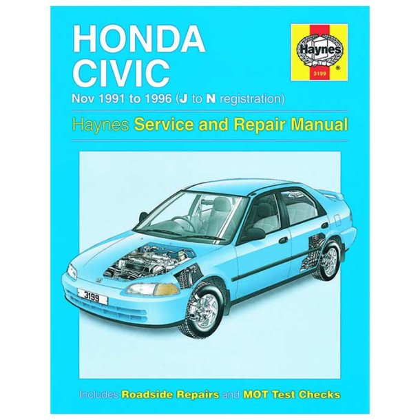 Hndbog Honda Civic benzin 11.1991-1996