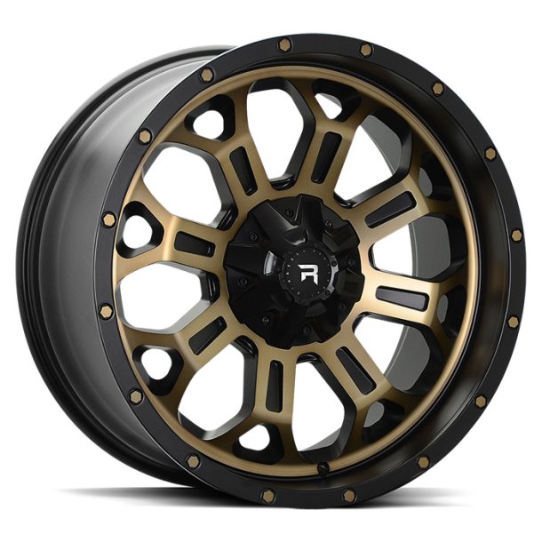 R12 Polished Bronze & Black 9.5x20 5/120 ET18 CB65.1 60