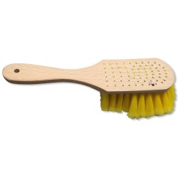 Gul Rilsan Vaskebrste tr, kort 28 cm